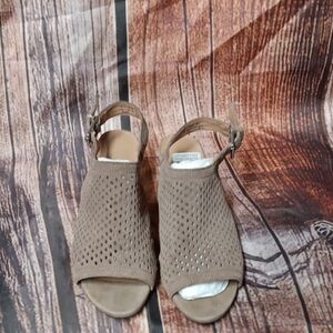 Franco Sarto Taupe Open-Toe Sandals